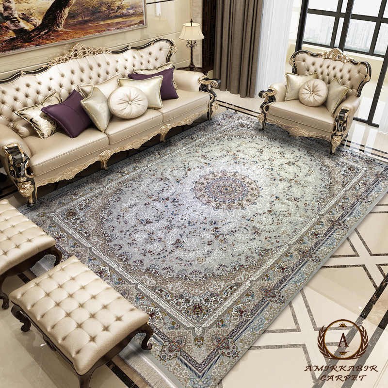 فرش 1500 شانه 4500 تراکم گل برجسته طرح النا