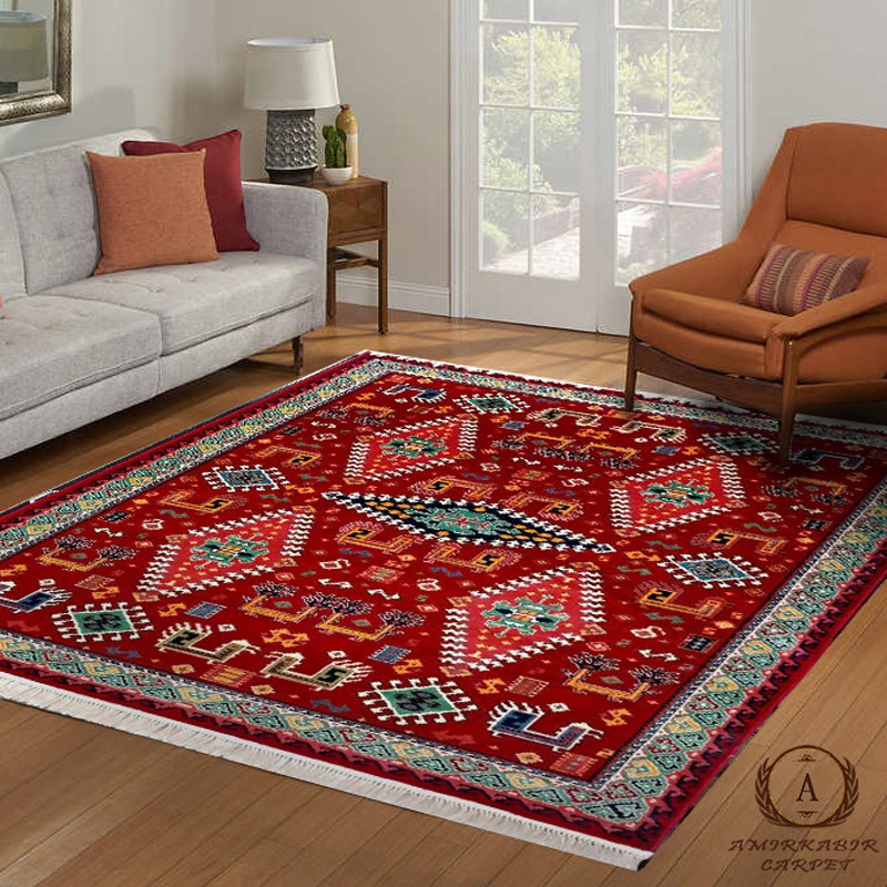 فرش گبه ماشینی کد 3-396-19