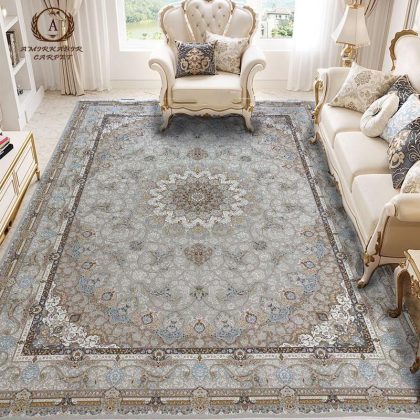 فرش 1500 شانه طرح گلسا نسکافه ای