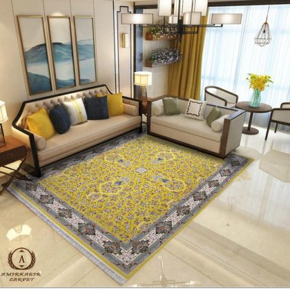 فرش ۱۲۰۰ شانه طرح کیمیای سعادت زرد