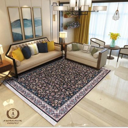 فرش ۷۰۰ شانه طرح میگل سرمه ای