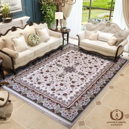 فرش ۷۰۰ شانه طرح نرگس کرم