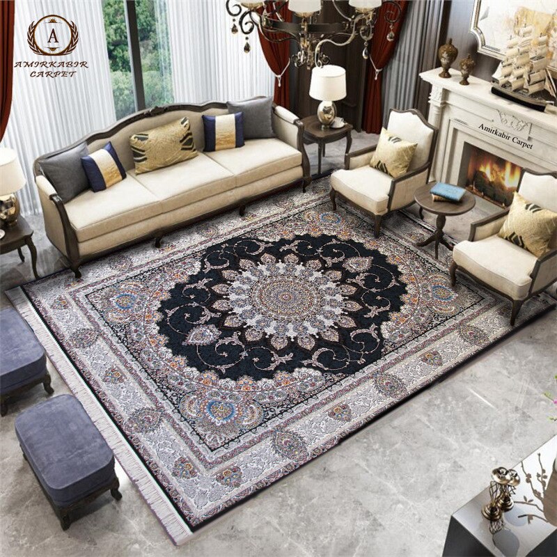 فرش 700 شانه طرح شمسه با تراکم 3000-فرش ماشینی کاشان