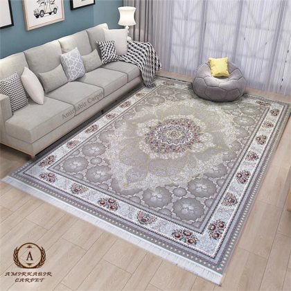 فرش ۷۰۰ شانه طرح چکاوک طوسی
