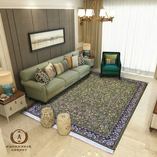 فرش ۷۰۰ شانه طرح میگل سبز