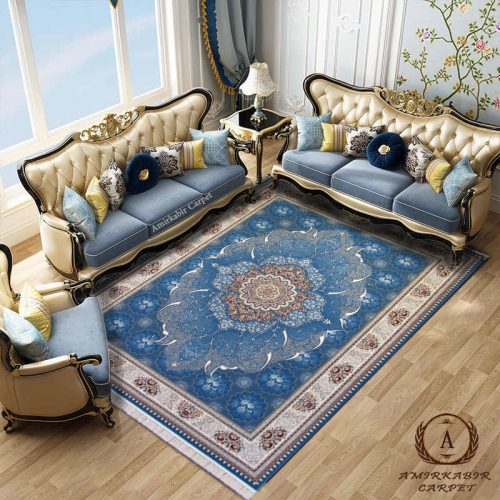 فرش ۷۰۰ شانه طرح چکاوک ابی