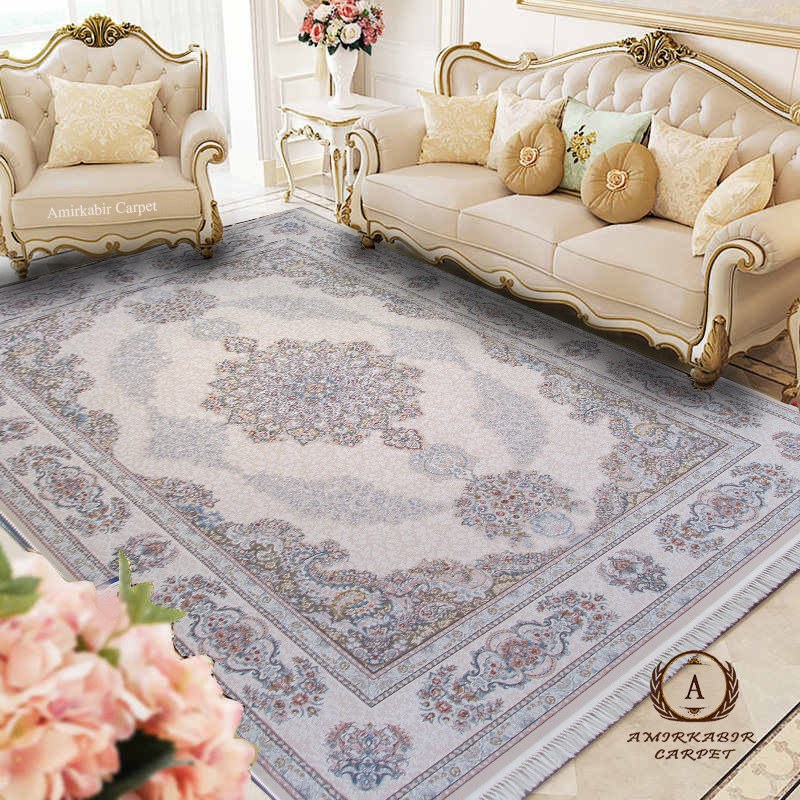 فرش ماشینی 1200 شانه طرح صوفیا- فرش کاشان