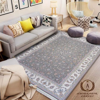 فرش السا نقره ای ۱۲۰۰ شانه گل برجسته