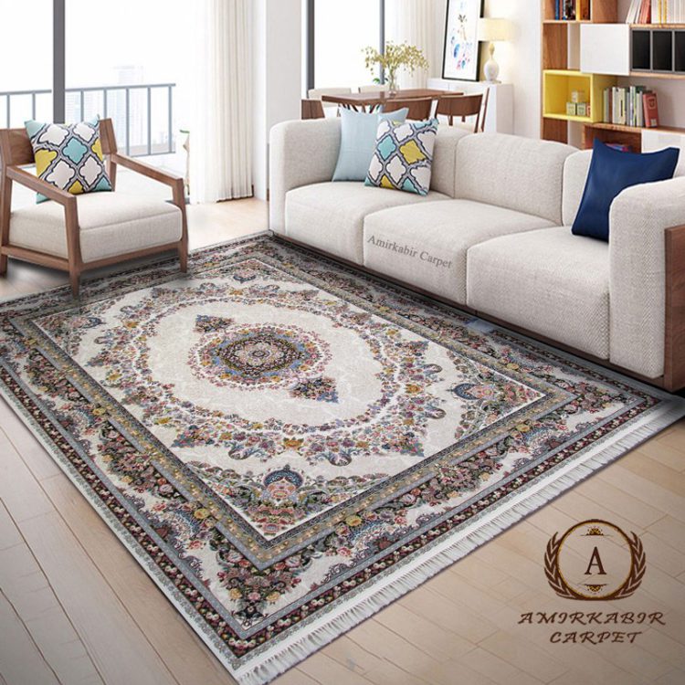 فرش ماشینی ۱۲۰۰ شانه سلین کرم