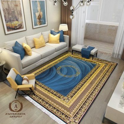 فرش ۷۰۰ شانه طرح ورساچه آبی