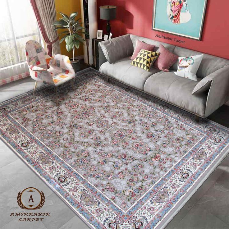 فرش ماشینی ۱۲۰۰ شانه طرح باغ گل فیلی + فیلم