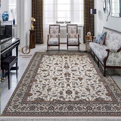 فرش 700شانه زرافشان کرم تراکم 2550