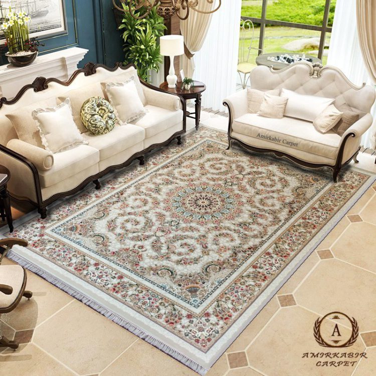 فرش ۱۲۰۰ شانه طرح گندم فیلی گل برجسته