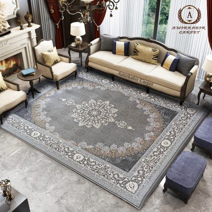 فرش ۷۰۰ شانه طرح ایلیا سرمه ای