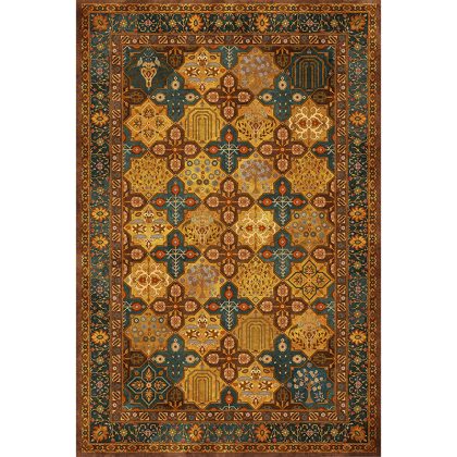 فرش وینتیج(کهنه نما) زمینه قهوه ای  کد100651