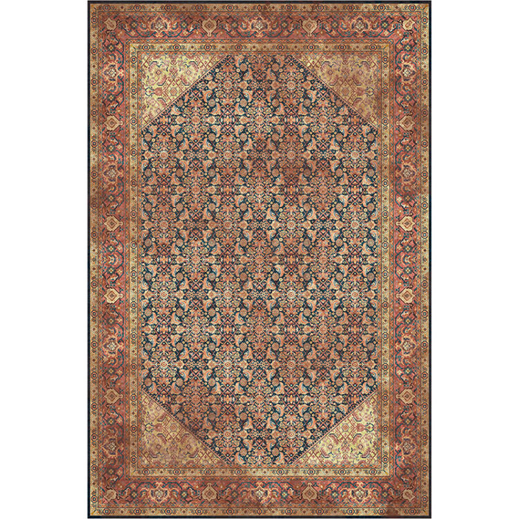 فرش طرح وینتیج(کهنه نما)زمینه قهوه ای کد 100651