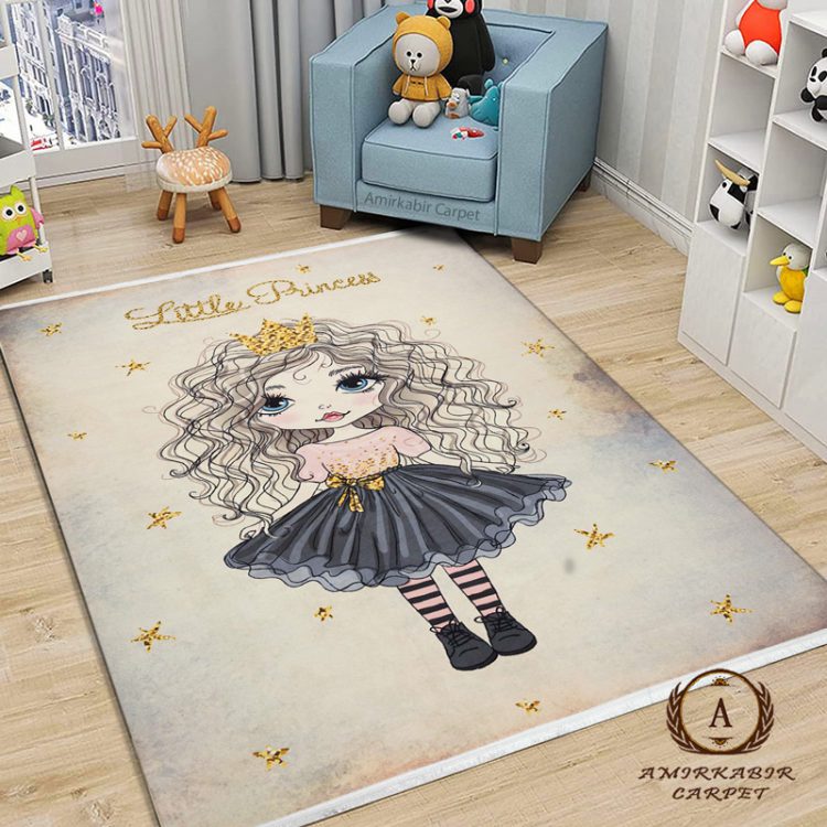 فرش کودک دختر طرح پرنسس کوچولو کد 101229