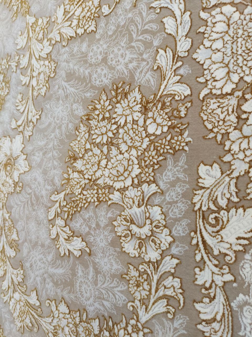 فرش طلاکوب نسکافه ای 1200 شانه کاشان