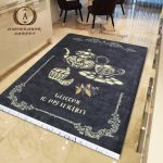 فرش آشپزخانه طرح قوری و فنجان