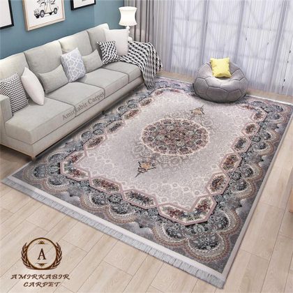 فرش هالیدی کرم ۱۲۰۰ شانه کاشان