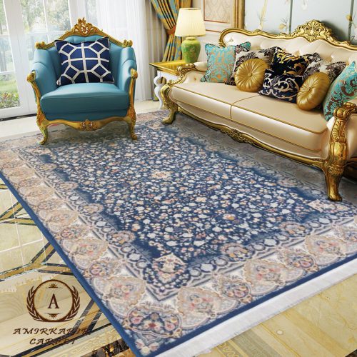 فرش ماشینی 1500 شانه طرح باغ جان اطلسی