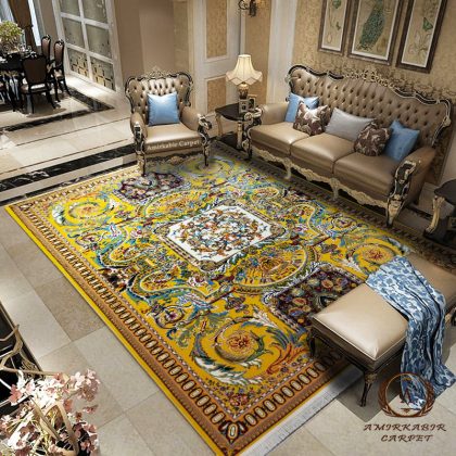 فرش طرح فرانسوی طلایی 1200 شانه