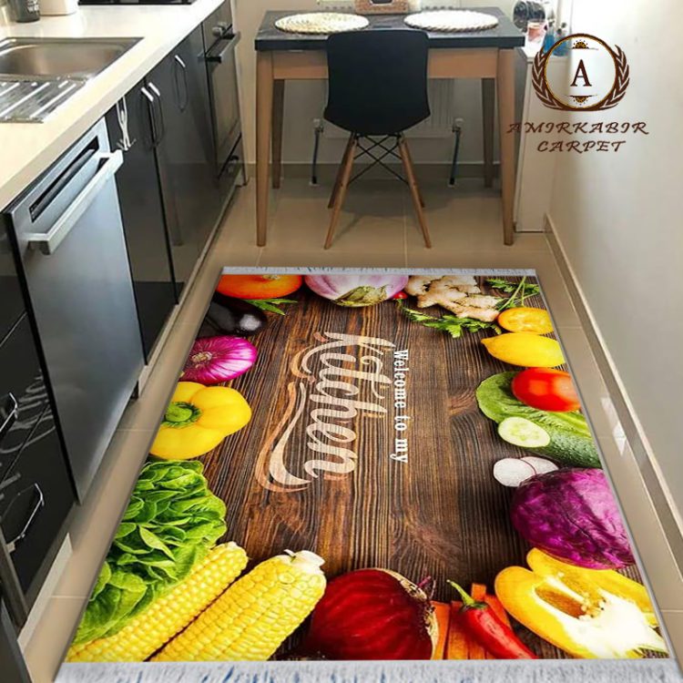فرش اشپزخانه طرح سبزیجات کد 100496