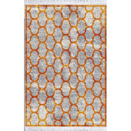 فرش وینتیج شبکه ای طلایی کد 100473