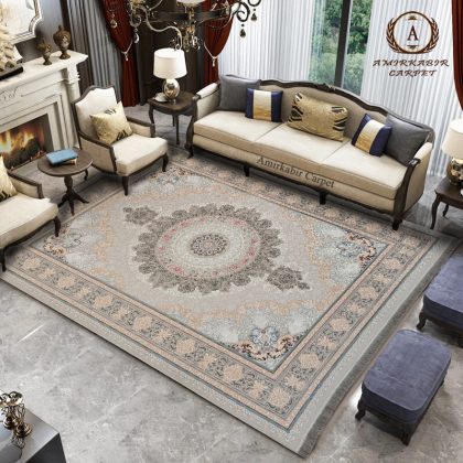 فرش ورساچ نقره ای 1200 شانه برجسته