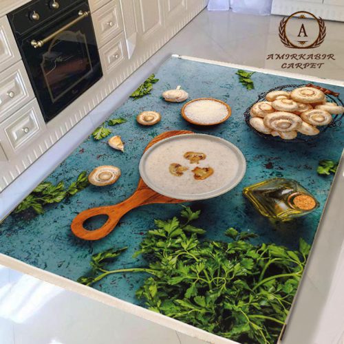 فرش اشپزخانه طرح قارچ