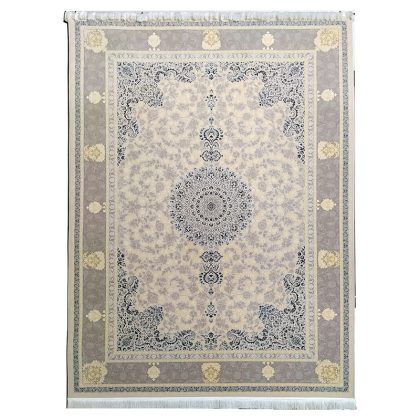 فرش ۱۵۰۰ شانه طرح ادنا صدفی گل برجسته