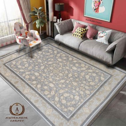 فرش طلاکوب طرح روشا طوسی 1200 شانه + فیلم