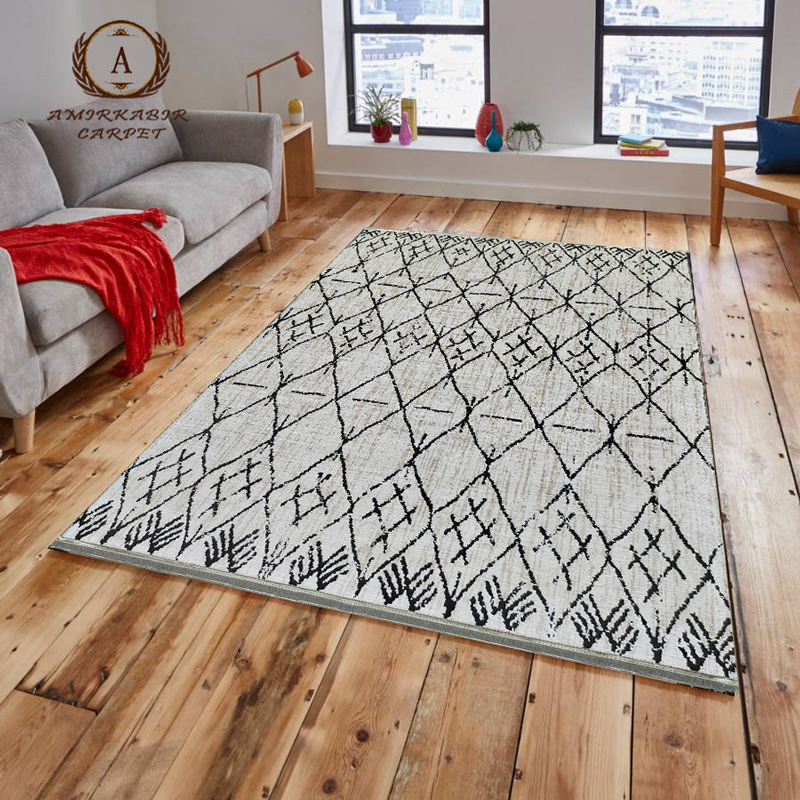 فرش مراکشی کد 40149 زمینه کرم