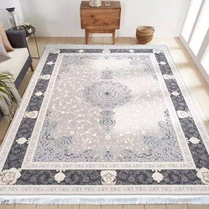 فرش طرح ادنا دودی 1500 شانه گل برجسته