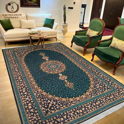 فرش اصیل کد 100901 سبز 1200 شانه