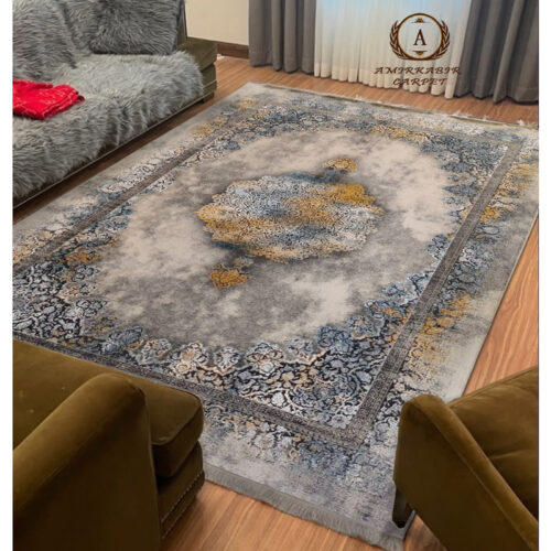 فرش طرح فلورانس نقره ای 1200 شانه