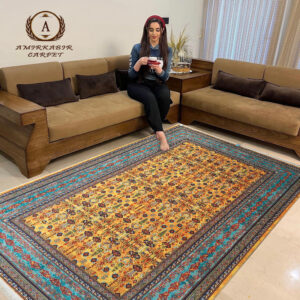 فرش سنتی کد 100323 طلایی 1000 شانه