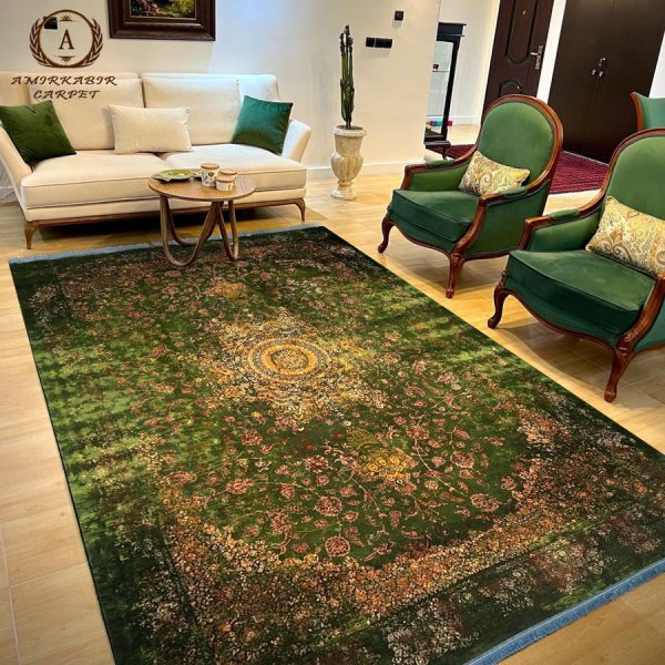 فرش 300610 سبز پر 1200 شانه