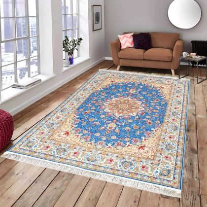 فرش اصیل طرح 100906 آبی 1200 شانه