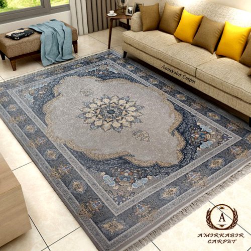 فرش 700 شانه طرح اپادانا نقره ی