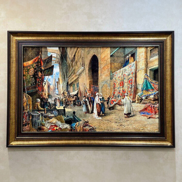 تابلو فرش طرح بازار فرش فروش ها کد 1426