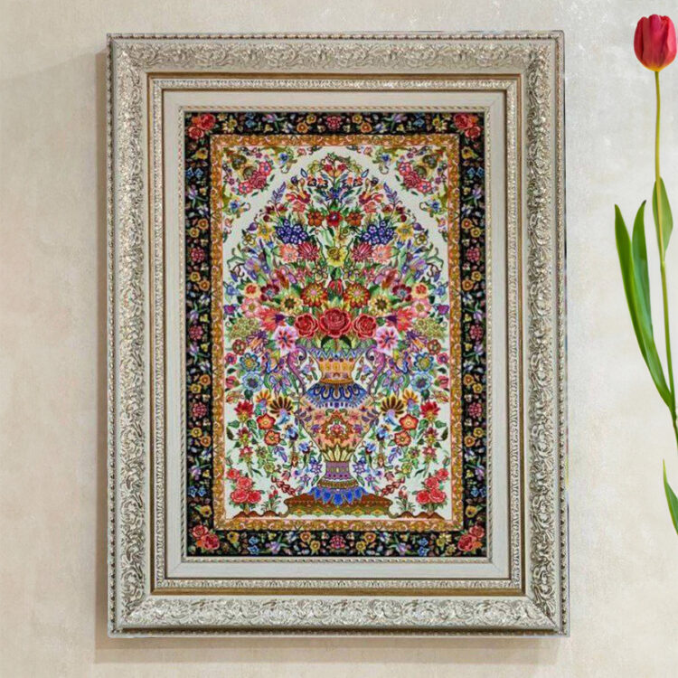 تابلو فرش طرح گل کد 1435