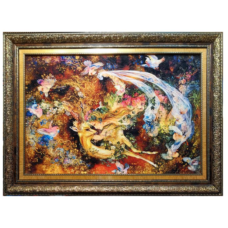 تابلو فرش طرح آهو کد 1422