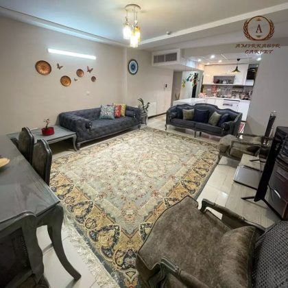 فرش طرح دستباف کد 100919 آبی 1200 شانه