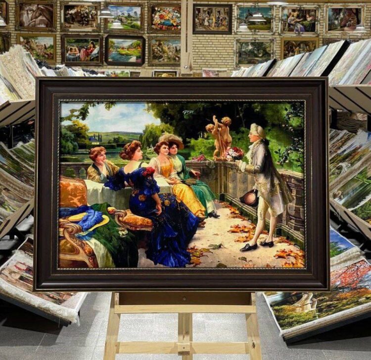 تابلو فرش طرح فرانسوی کد 1439