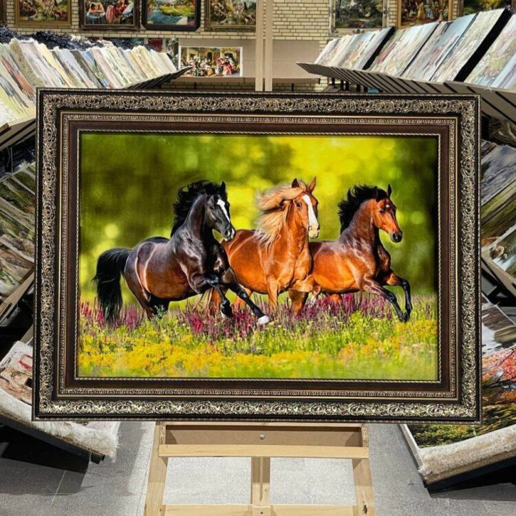 تابلو فرش طرح اسب کد 1446