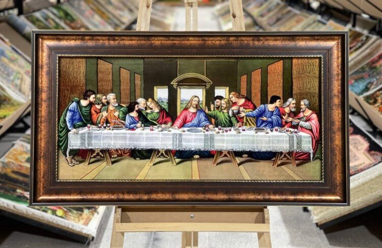 تابلو فرش طرح شام آخر کد 1450