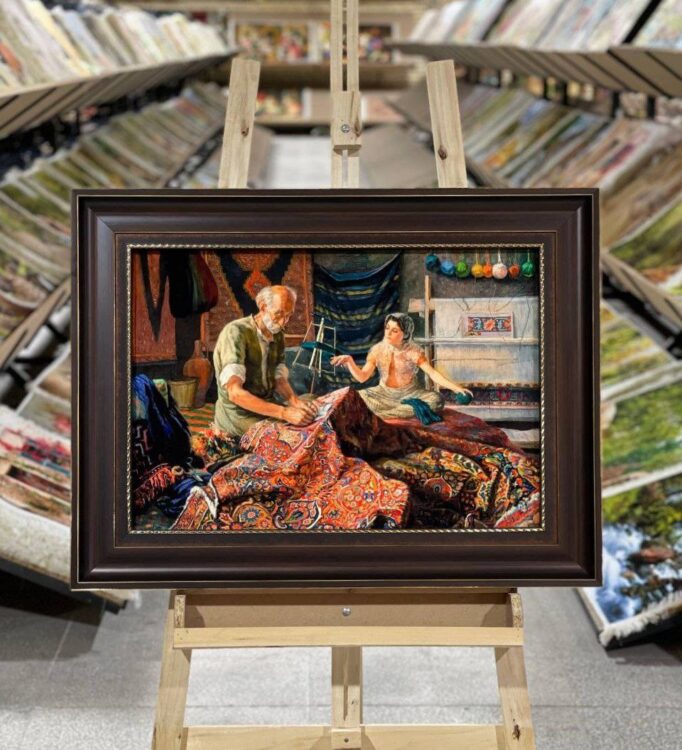 تابلو فرش طرح افراد کد 1455