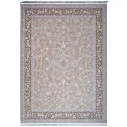 فرش طرح گلفام نقره ای 1500 شانه گل برجسته