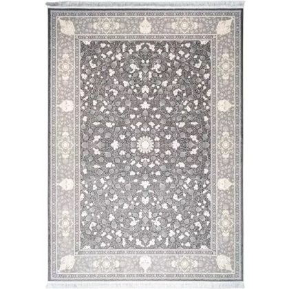 فرش طرح ازمیر زغالی 1500 شانه گل برجسته